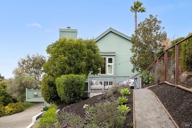1837 Centro W St, Tiburon, CA 94920 - back of property with a garden, fence, and a chimney