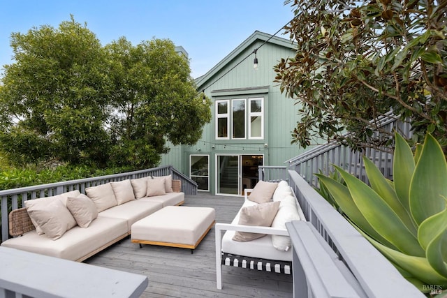 1837 Centro W St, Tiburon, CA 94920 - wooden deck featuring an outdoor hangout area