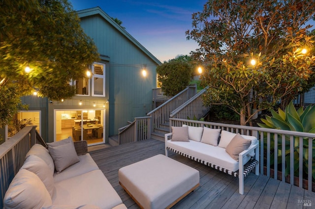 1837 Centro W St, Tiburon, CA 94920 - deck featuring an outdoor hangout area and stairway