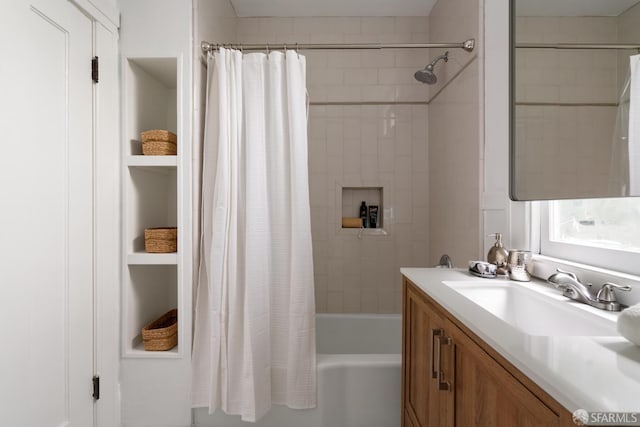 1828 Grove St, San Francisco, CA 94117 - full bathroom featuring shower / bath combo with shower curtain and vanity