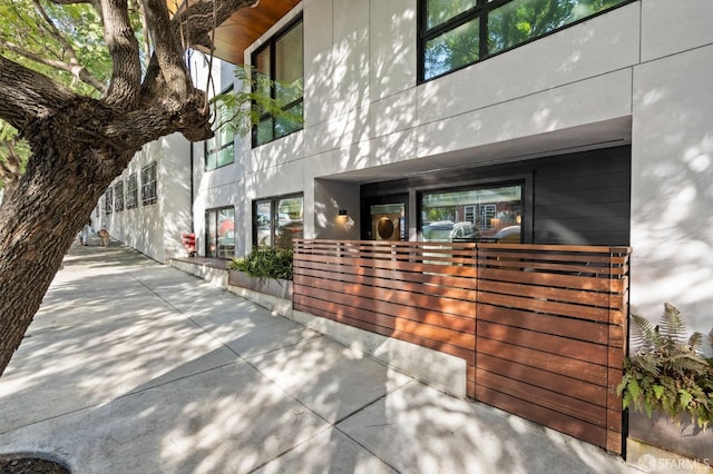 exterior space featuring stucco siding