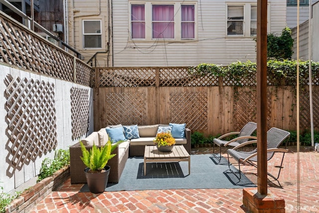 115 Magnolia St, San Francisco, CA 94123 - view of patio with a fenced backyard and an outdoor hangout area