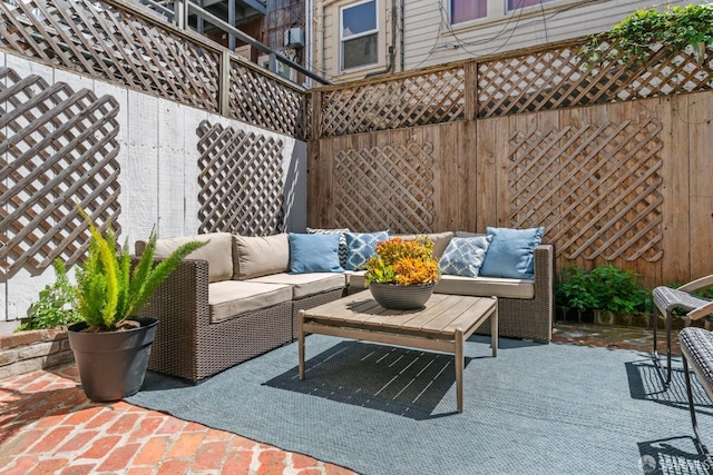 115 Magnolia St, San Francisco, CA 94123 - view of patio featuring an outdoor hangout area and fence