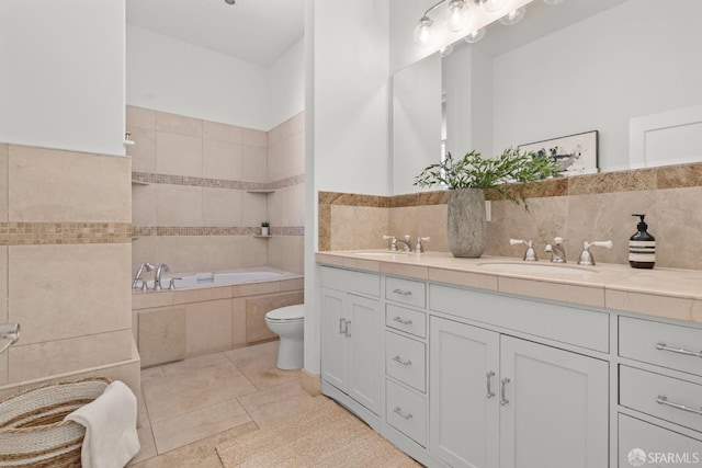 115 Magnolia St, San Francisco, CA 94123 - bathroom with a garden tub, a sink, double vanity, and toilet