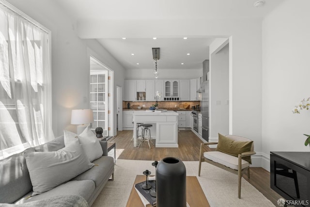 115 Magnolia St, San Francisco, CA 94123 - living area featuring recessed lighting and light wood-type flooring