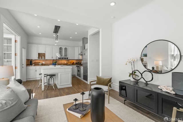 115 Magnolia St, San Francisco, CA 94123 - living area featuring recessed lighting, baseboards, and wood finished floors