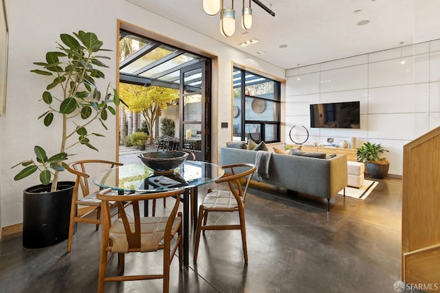 dining area with plenty of natural light