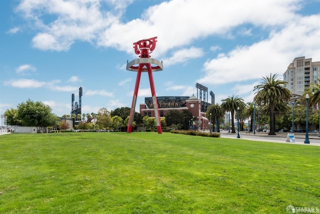 surrounding community featuring a lawn