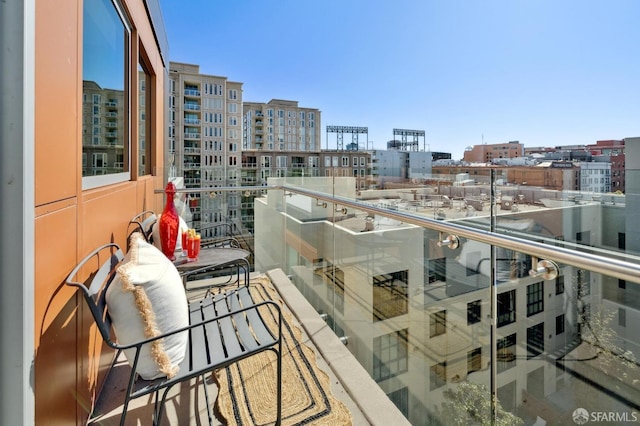 balcony with a view of city