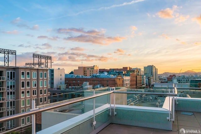 balcony featuring a view of city