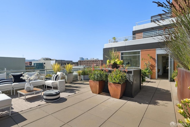 view of patio featuring an outdoor living space