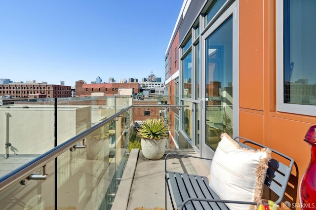 balcony with a view of city