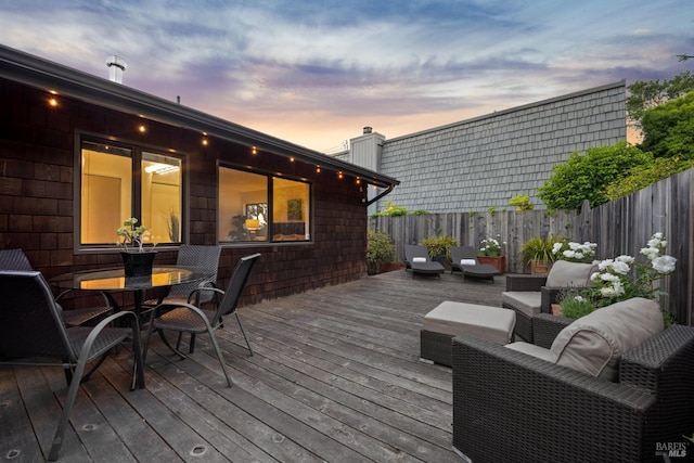 308 E Strawberry Dr, Mill Valley, CA 94941 - deck with outdoor dining space and an outdoor hangout area
