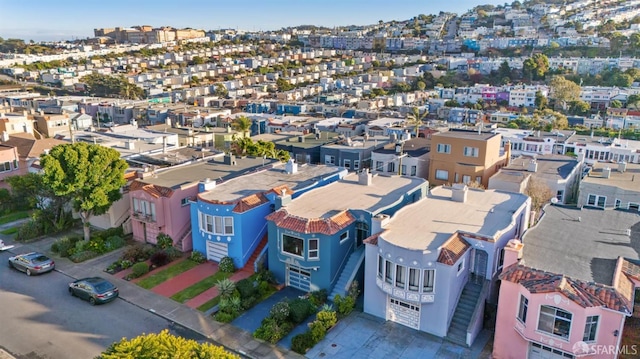 aerial view featuring a residential view