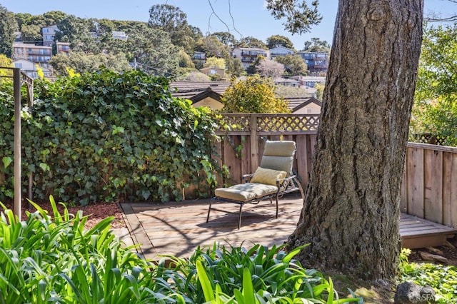 view of patio / terrace featuring fence