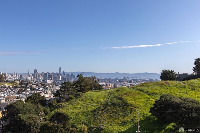 property view of mountains with a city view