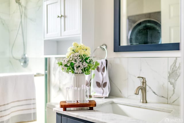 19652 Stanton Ave, Castro Valley, CA 94546 - bathroom featuring tasteful backsplash and vanity