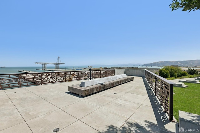 134 Albatross Ct, San Francisco, CA 94124 - view of patio with a water and mountain view