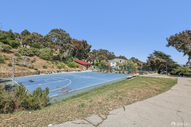 134 Albatross Ct, San Francisco, CA 94124 - view of basketball court with community basketball court, view of scattered trees, and a yard