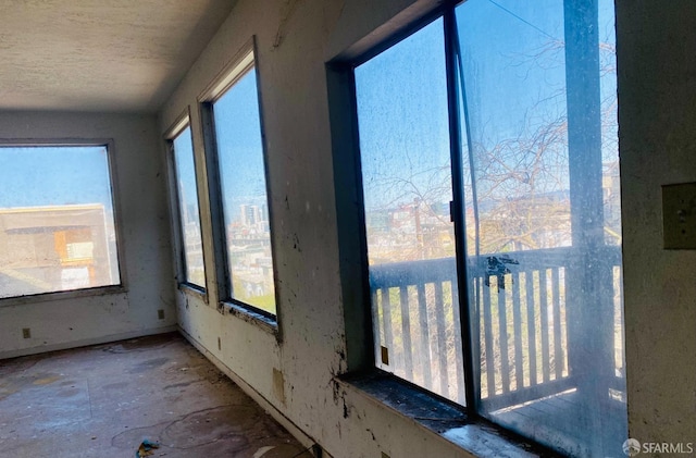 view of unfurnished sunroom