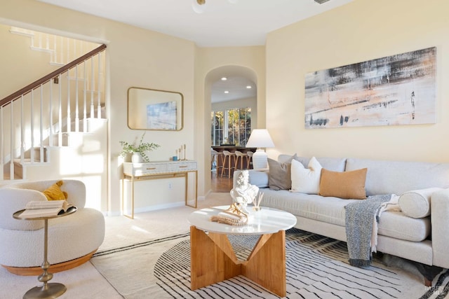 view of carpeted living room