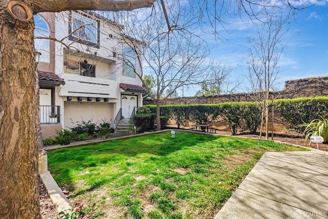 view of yard with fence