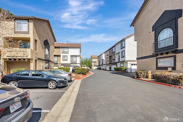 view of road featuring a residential view