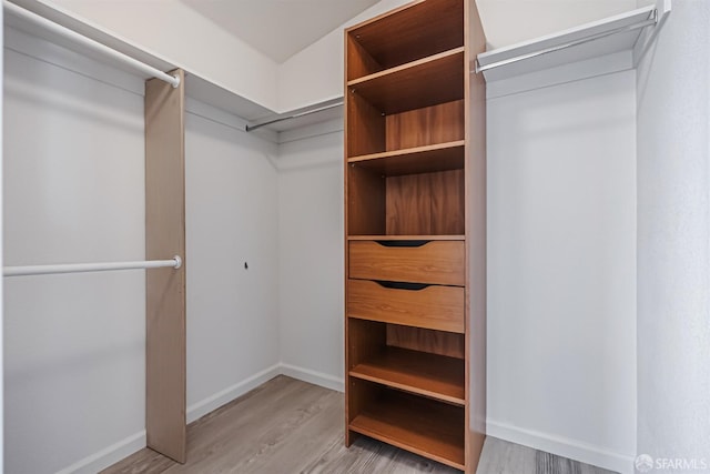 spacious closet featuring wood finished floors