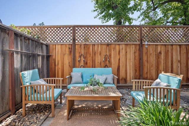 3937 Vine St, Pleasanton, CA 94566 - view of patio / terrace featuring a fenced backyard and an outdoor living space