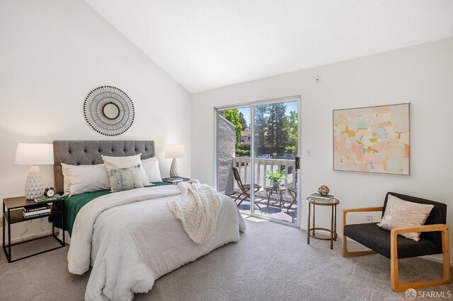 3937 Vine St, Pleasanton, CA 94566 - carpeted bedroom with access to exterior and lofted ceiling