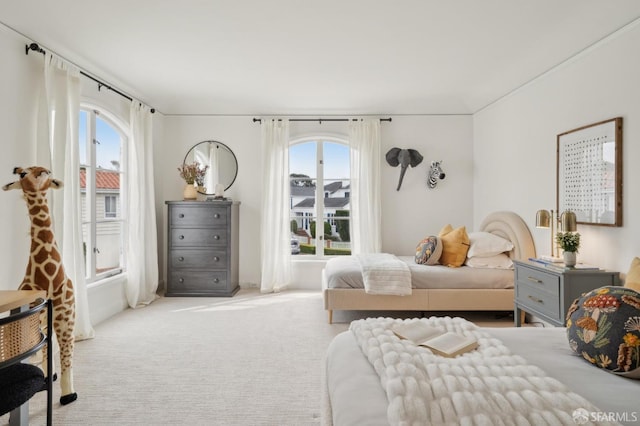 bedroom featuring carpet