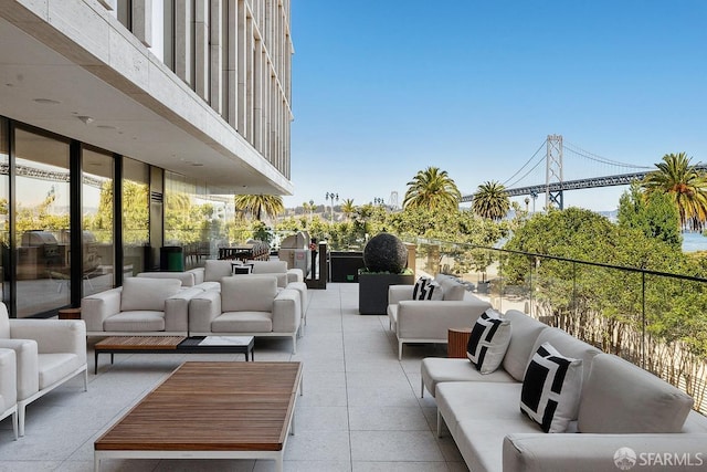 view of patio with an outdoor living space