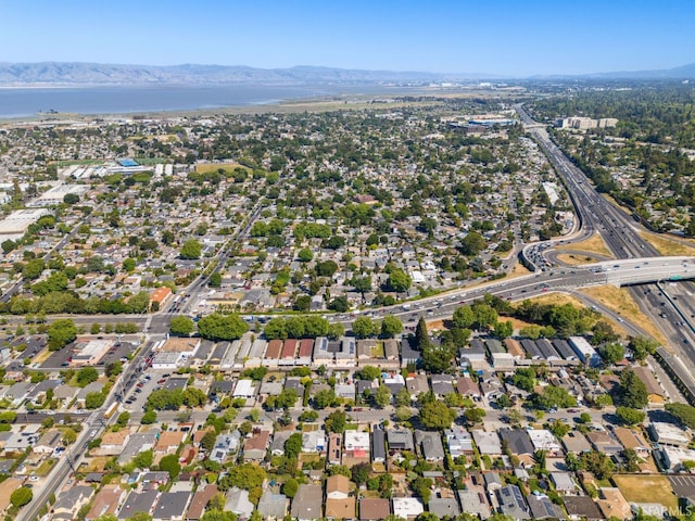 1146 Carlton Ave, Menlo Park, CA 94025 - aerial overview of property's location with a water and mountain view and a highway