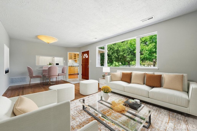 1835 Clayton Way, Concord, CA 94519 - living area featuring wood finished floors and a textured ceiling