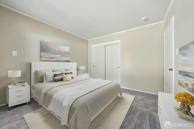 1835 Clayton Way, Concord, CA 94519 - carpeted bedroom with ornamental molding, baseboards, and a closet