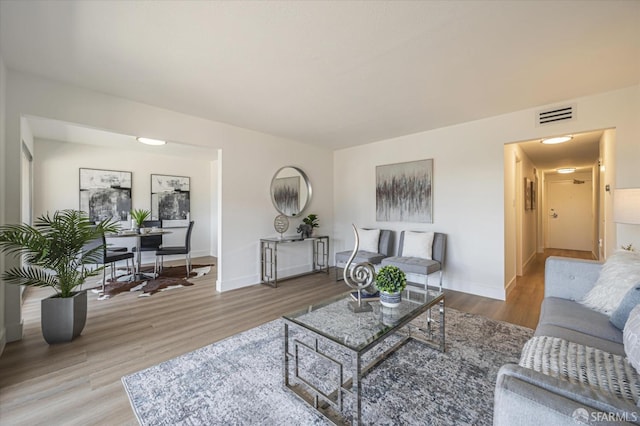 living room featuring hardwood / wood-style flooring