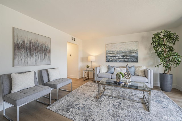 living room featuring hardwood / wood-style flooring