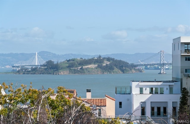 property view of water featuring a mountain view