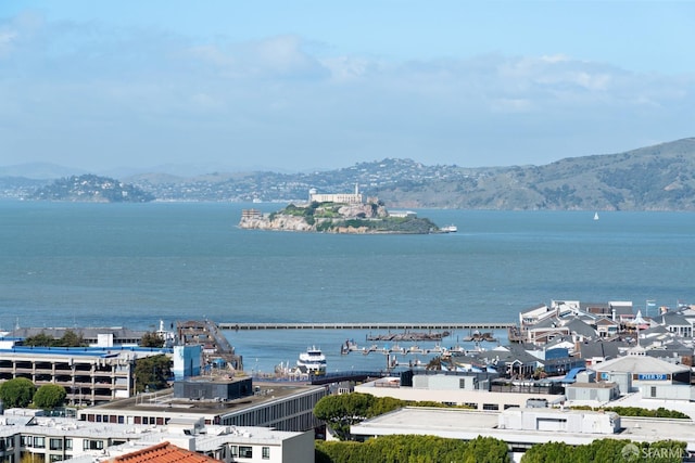 property view of water featuring a mountain view