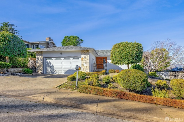 view of front of house with a garage