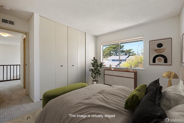 2691 Sean Ct, South San Francisco, CA 94080 - bedroom featuring light colored carpet, a closet, and a textured ceiling