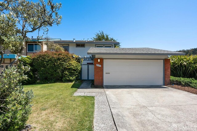 2691 Sean Ct, South San Francisco, CA 94080 - view of front of home featuring a front lawn, brick siding, and concrete driveway
