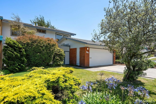 2691 Sean Ct, South San Francisco, CA 94080 - view of front of house with driveway, an attached garage, and brick siding