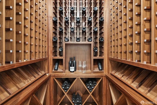 view of wine cellar