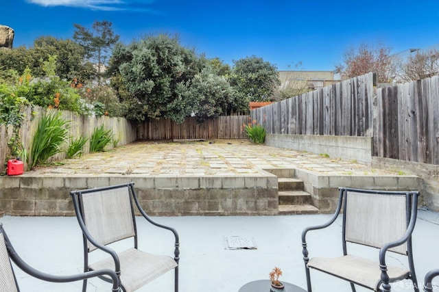 view of patio / terrace featuring a fenced backyard