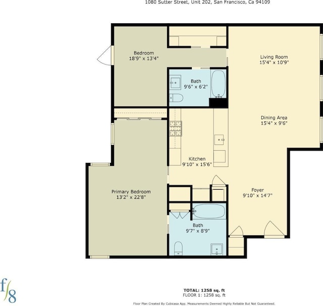 1080 Sutter St Unit 202, San Francisco, CA 94109 - floor plan