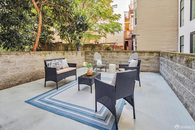 view of patio / terrace with an outdoor hangout area