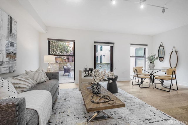 1080 Sutter St Unit 202, San Francisco, CA 94109 - living room featuring a wealth of natural light, light hardwood / wood-style floors, and track lighting