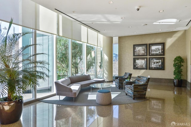 425 1st St Unit 1402, San Francisco, CA 94105 - lobby with floor to ceiling windows and a security system
