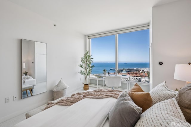 425 1st St Unit 1402, San Francisco, CA 94105 - bedroom with a water view and baseboards